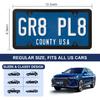 2 Pack Black License Plate Frames, Stainless Steel License Plate Cover, Matte License Plate Holder Car Accessories with Screw Caps (4 Holes)
