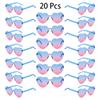 20 Pcs Heart Shape Sunglasses Women Fashion Rimless Gradient Multicolor Rave Sun Glasses Trendy Cute Beach Vacation Decor Shades