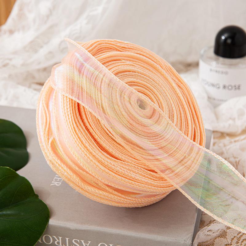 4cm x 10 Yards Iridescent Fishtail Yarn Ribbon, Polyester Lace Tulle for Floral Art & Baking.