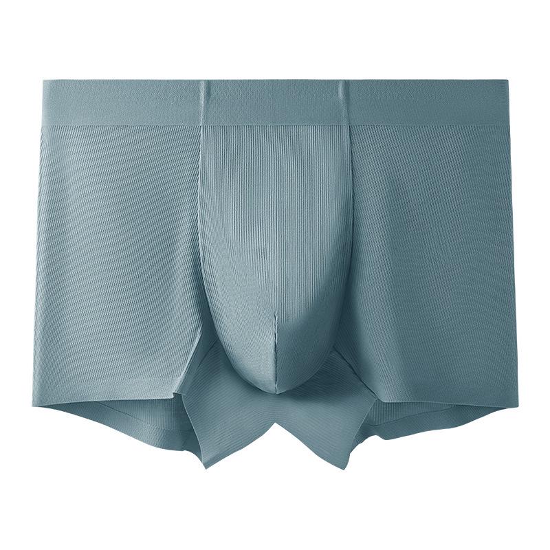 Luxury 120s Lenzing Modal Men's Mid-Waist Ribbed Boxer Briefs with Antibacterial Breathable Crotch
