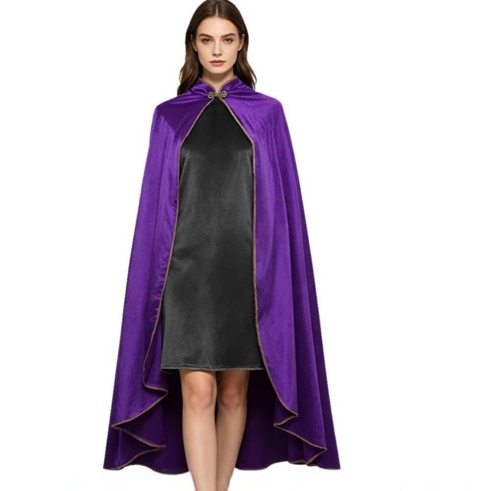 Solid Color Halloween Cloak Washable Durable Velvet Cape Gothic Costume Cape Carnival Festival