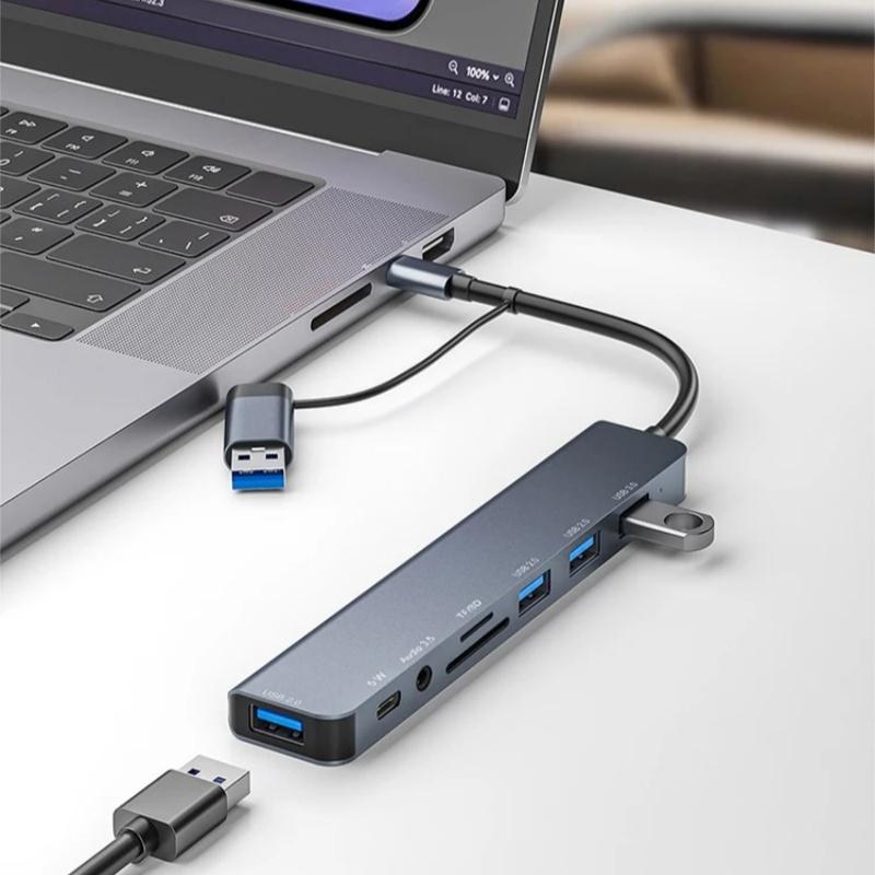 8-IN-1 USB HUB 3.0 USB C HUB Dock Station 5Gbps High Speed Transmission USB Splitter Type C To USB OTG Adapter For Macbook Pro