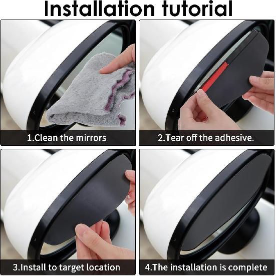 2 Pcs Car Mirror Rain Guard Visor Eyebrow Waterproof PVC Car Side Rear Side Mirror Rain Guards Rainproof Auto Rearview Mirrors Cover Accessories