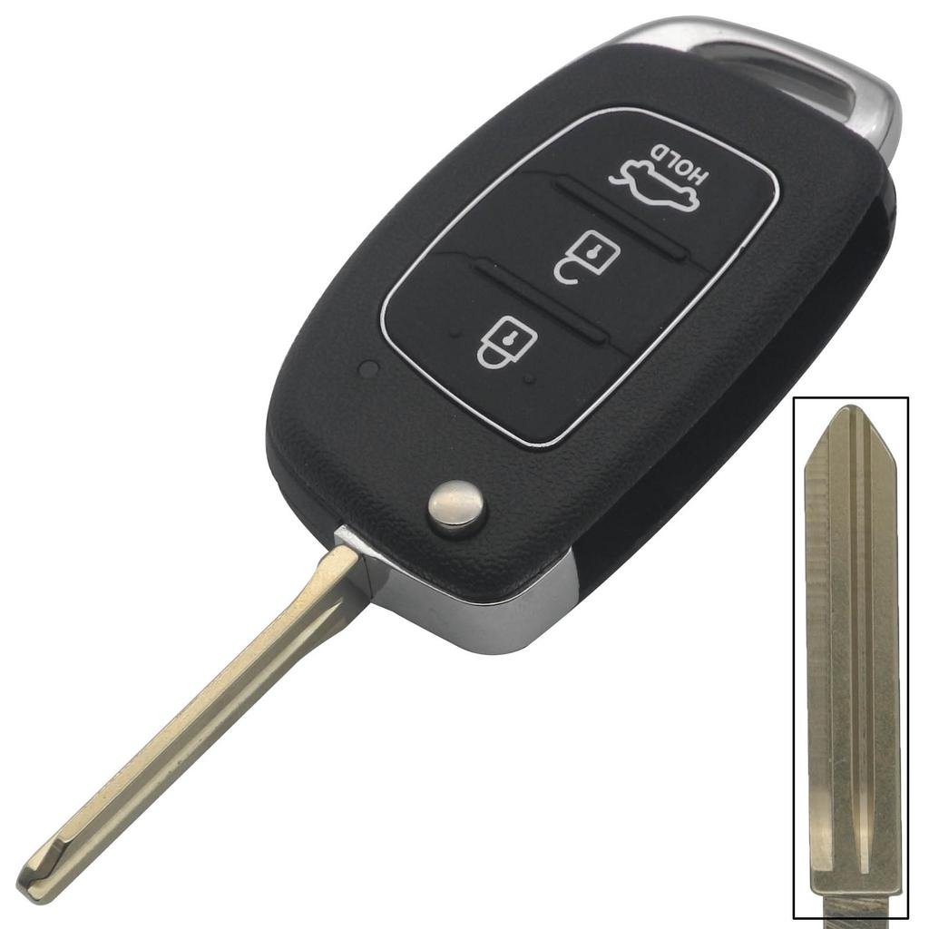 Jingyuqin  3/4 Buttons Flip Folding Remote Car Key Fob Shell Case Cover For Hyundai HB20 SANTA FE IX35 IX45 Accent I40