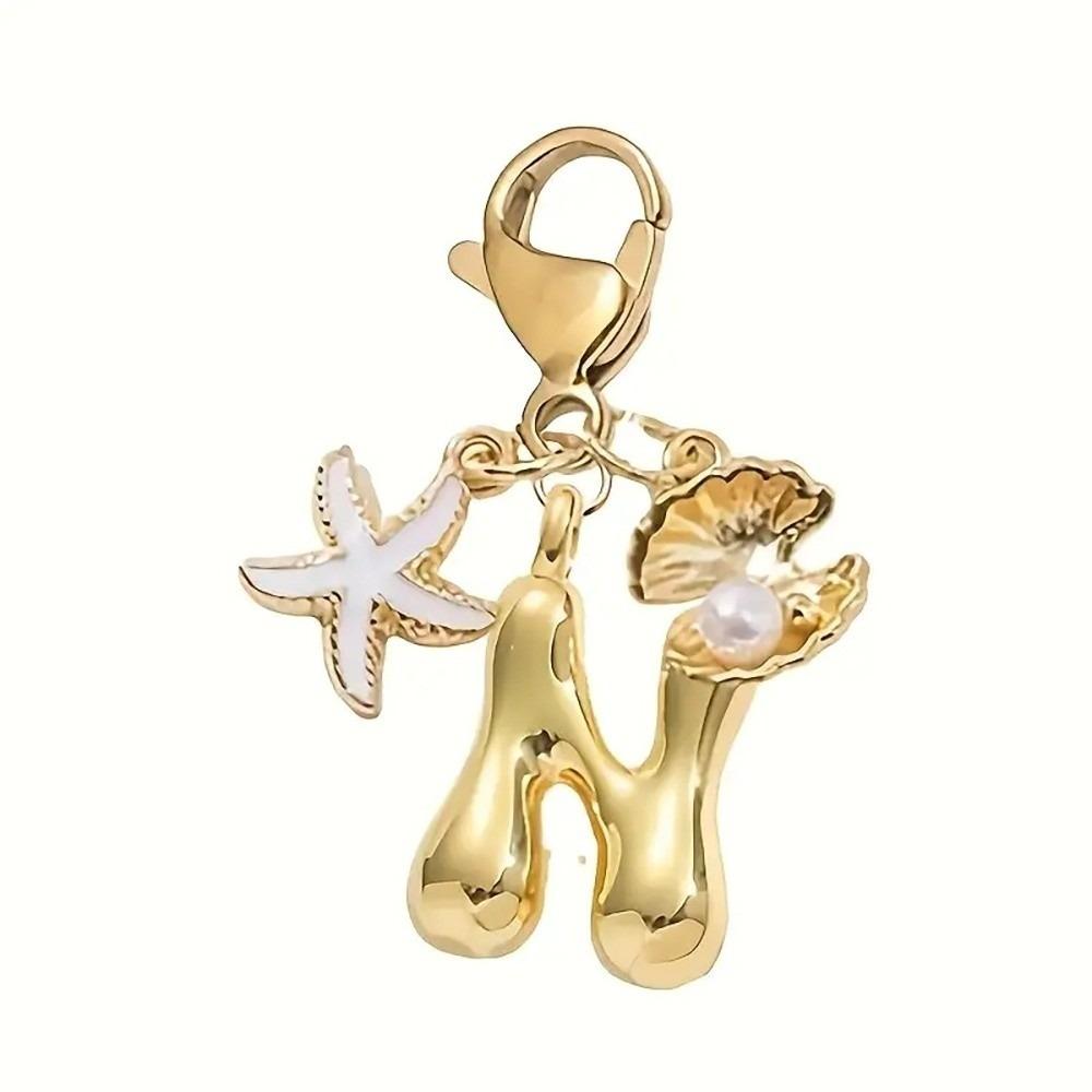Golden 26 Letters Keychain Retro Backpack Pendant Unisex Bag Charm Friends