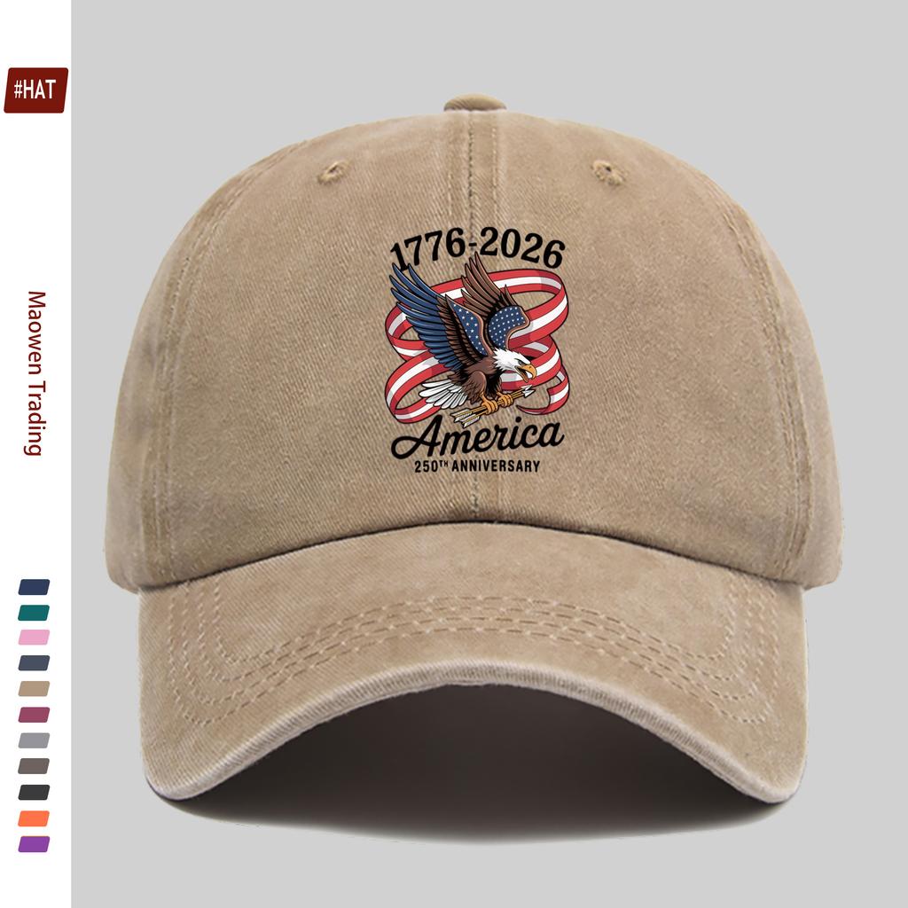 Pc Womens Casual Hat Th Anniversary of the Founding of the United States Commemorative Eagle and Stars and Stripes Print B