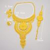 Dubai Gold Color Big Luxury Necklace Bracelet Earrings Ring Jewelry Sets for Women Bridal Wedding Jewellery Party Gifts