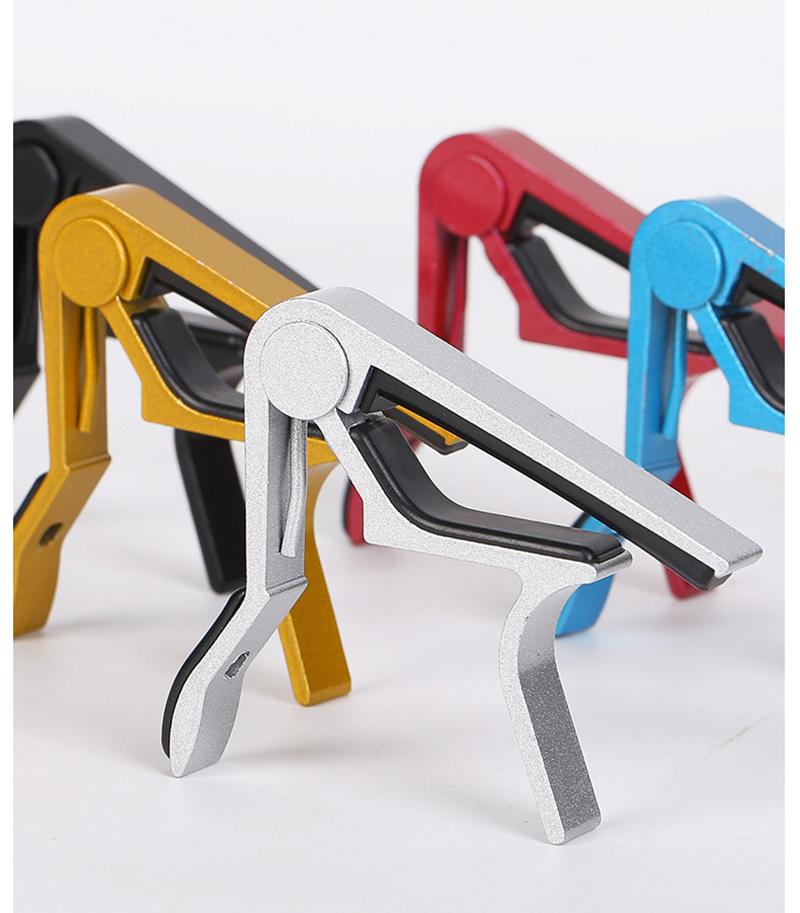 Metall Gitarren Kapodaster für Akustik- und E-Gitarre mit Silikonpolster Aluminium Einhand Kapodaster Klemme