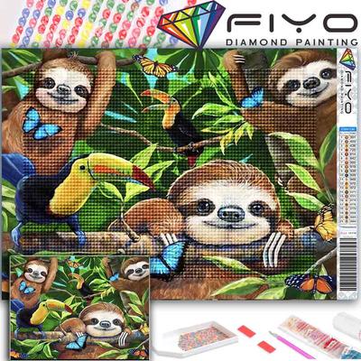 DIY Full Round Diamond Painting Cross Stitch 3D Cute Animal Sunset Flower Home Scene Decorative Art Diamond Painting 5d Diamond Art Painting