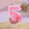 Pink Bow DIY Number Candles - Handmade Creative Cake Decoration for All Ages and Ceremonies