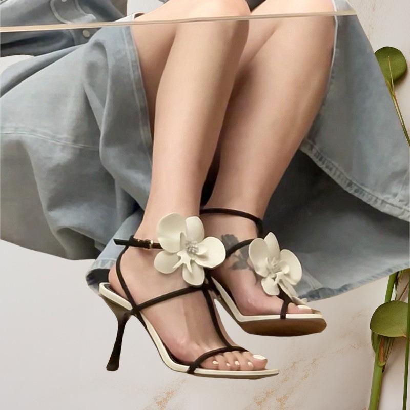 Fashion Summer New Women's Open-toed SandalsFad Butterfly Orchid Flower Flip Flops Lady Outdoor Casual Thin Heel Sandals Sandalias Mujer