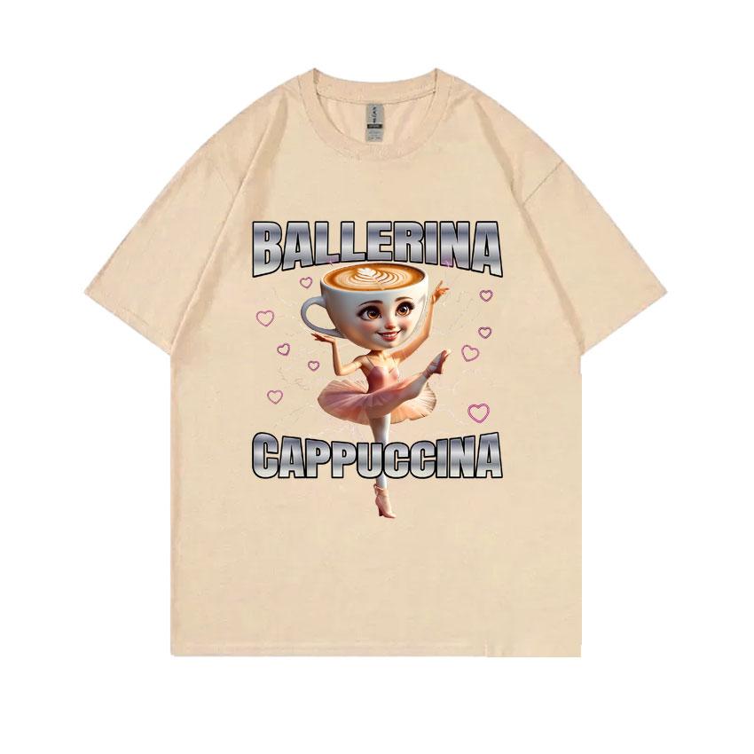 Italian Brainrot Ballerina Cappuccina Funny Meme Tshirt Unisex Unisex Casual Oversized Short Sleeve Unisex Humor Fashion Streetwear