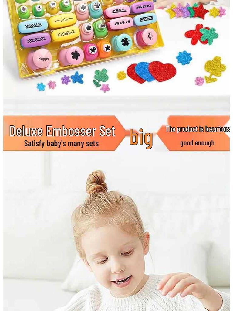 Dětský DIY děrovač papíru: Sada embosovače šetřící námahu pro umělecké projekty v mateřské škole