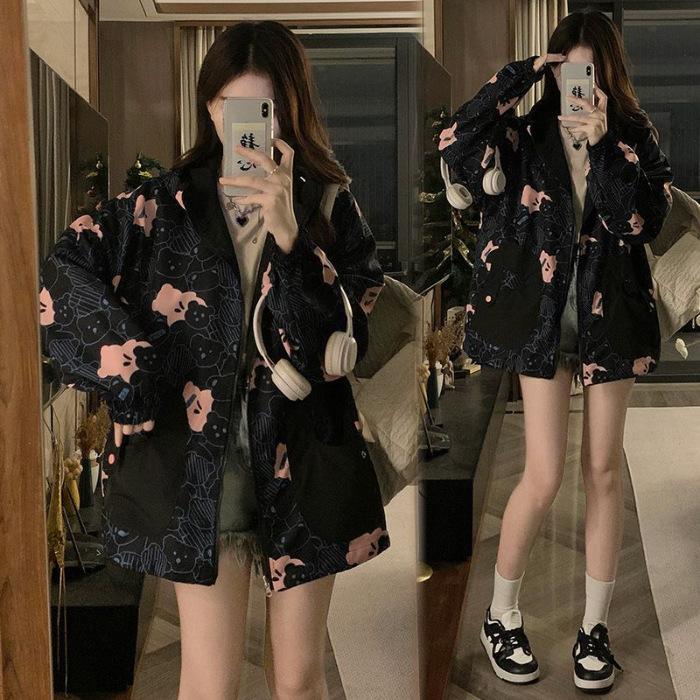 Girl in a reversible jacket2026New Spring and Autumn Thin Casual Jacket, Windbreaker M чёрный