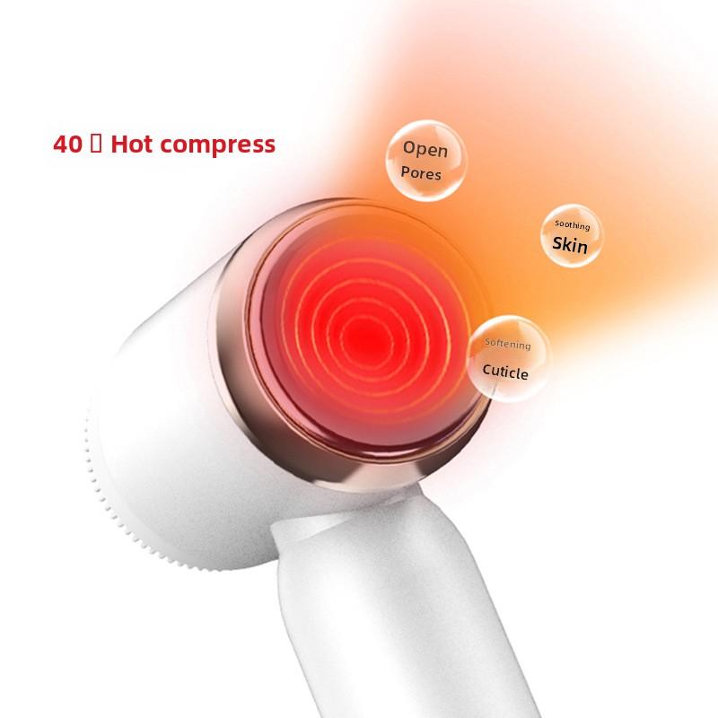 Household Facial Cleanser, Electric Cleaner, Silicone Face Washing Machine, Pore Cleansing, Soft Brush, Cold and Hot Compress, Beauty Instrument