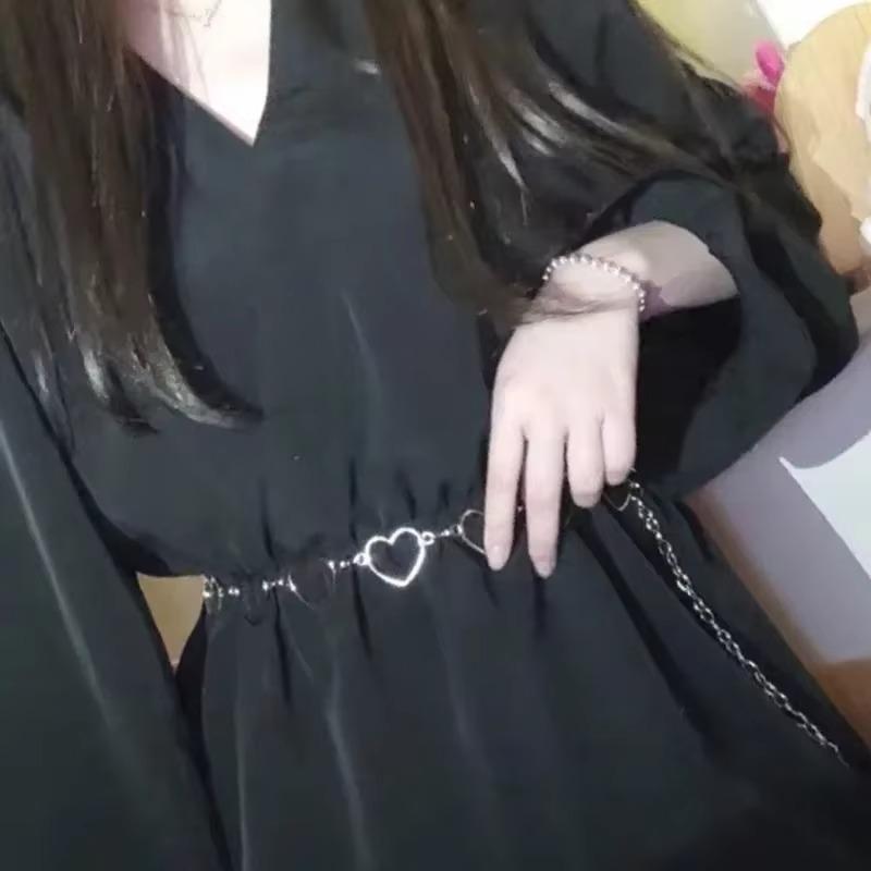 Pantaloni cu betelie Lanț de talie clasic Inimă goală Curea de șold Stil Hip Hop pentru femei Accesorii de modă pentru îmbrăcăminte Curele fine la modă