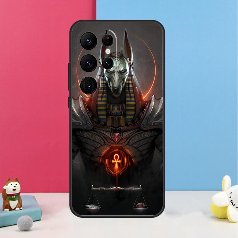 Anubis Ankh Egyptian God Case For Samsung Galaxy S24 S26 Ultra S20 S21 S22 S23 S25 Plus S10 S25 FE Back Cover Shell
