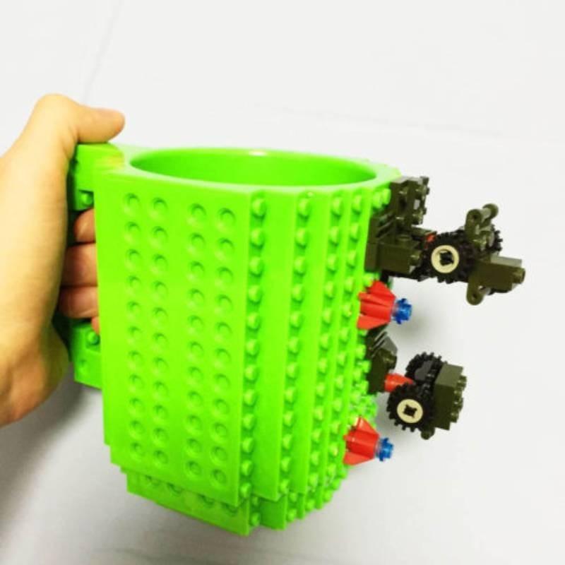 Versatile 350ml Plastic Block Mug For Diy Creations European Style Eco-friendly Cup Green