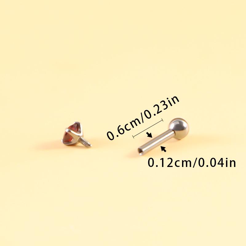 G23 Titanium CZ Zircon Ear Piercing Studs: Threaded, Fashionable Cochlea Jewelry Earrings