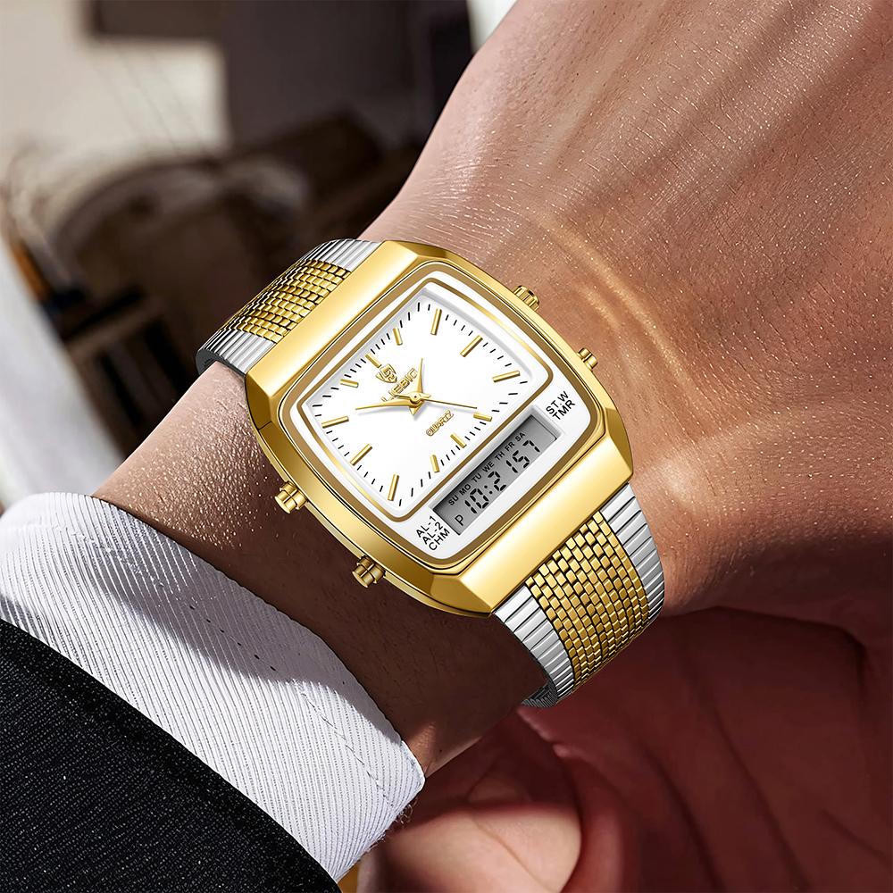 LIEBIG Outdoor Digital Quartz Watches For Mens Women Fashion Casual Dual Display Time Sports Week 3Bar Waterproof Wristwatches