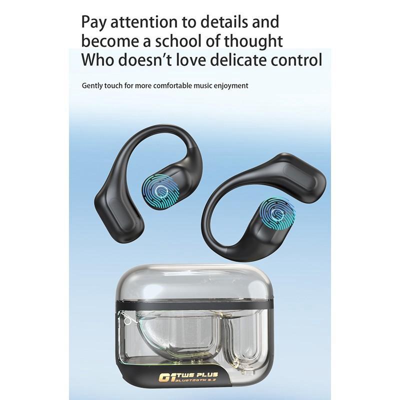 Bluetooth 5.3 TWS Headset With Colorful LED Light Supra-Aural Ear Hanging Earphone Wireless Sport Gaming Headphones