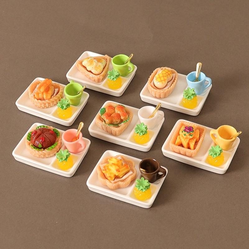 Miniature Toy Model Scene Doll House Accessories Mini Western Steak Cover Iron Plate Lid Delivery Tray