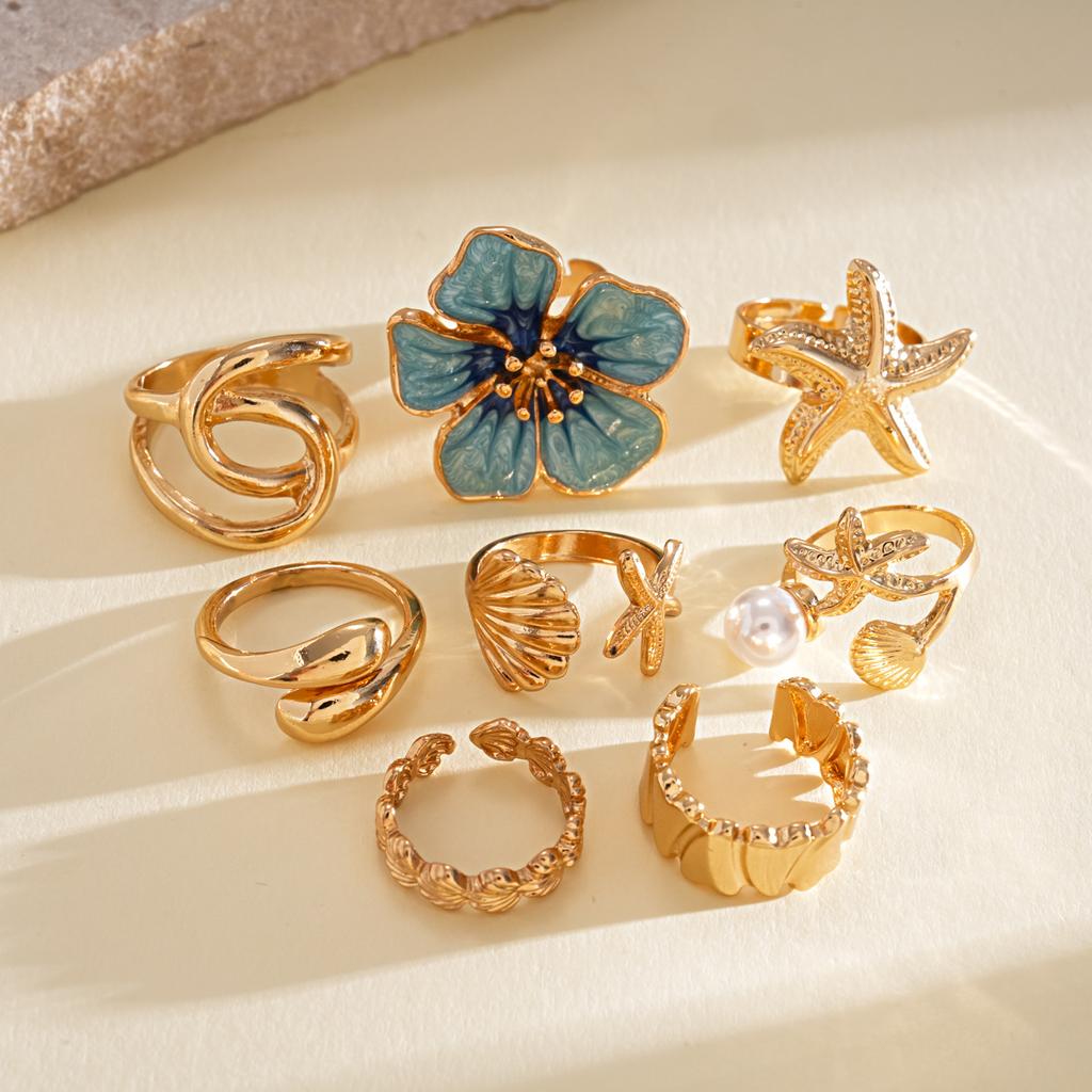 European and American oil dripping irregular lines open ring light luxury high-end ring personality temperament jewelry