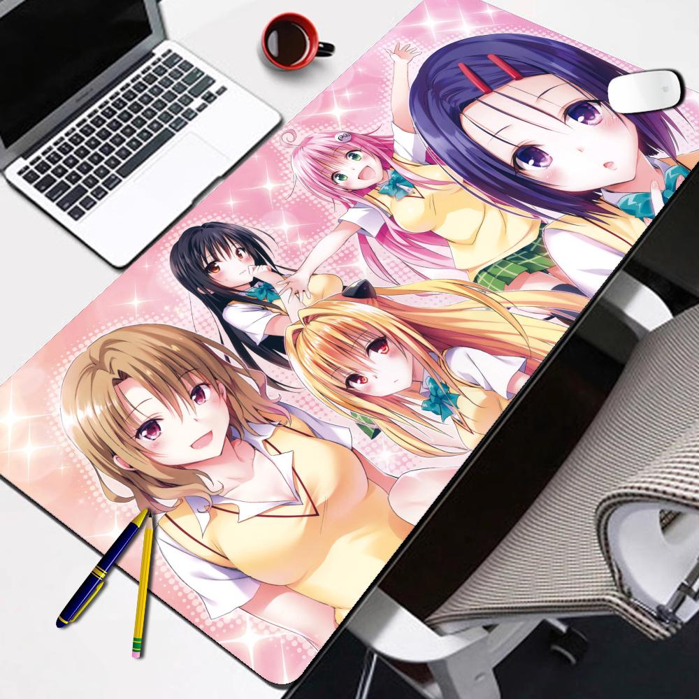 Rubber Mouse Pad To LoveRu HD Printing Keyboard Desk Mats Kawai Cute Girl NonSlip Desk Mat XXLxcm Student Writing Pad