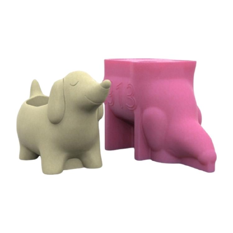 Succulent Vase Moulds Flowerpot Mold Dachshund Dog Shape Plant Pots Mold Pen Storage Holder Moulds for Making Planter
