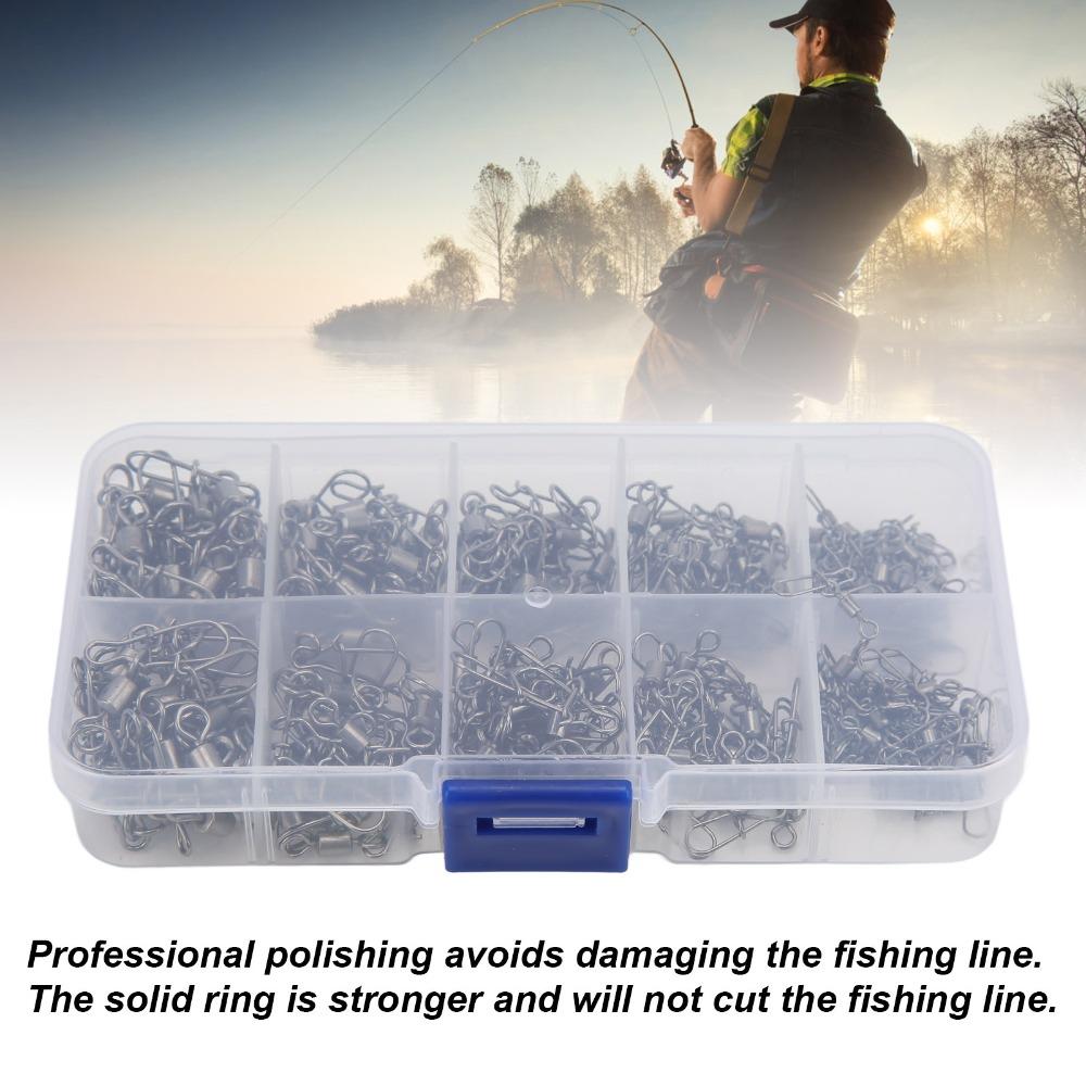 210PCS Copper Fishing Swivels Set 2# 4# 5# 6# 8# Rolling Barrel Swivel  Saltwater Fishing