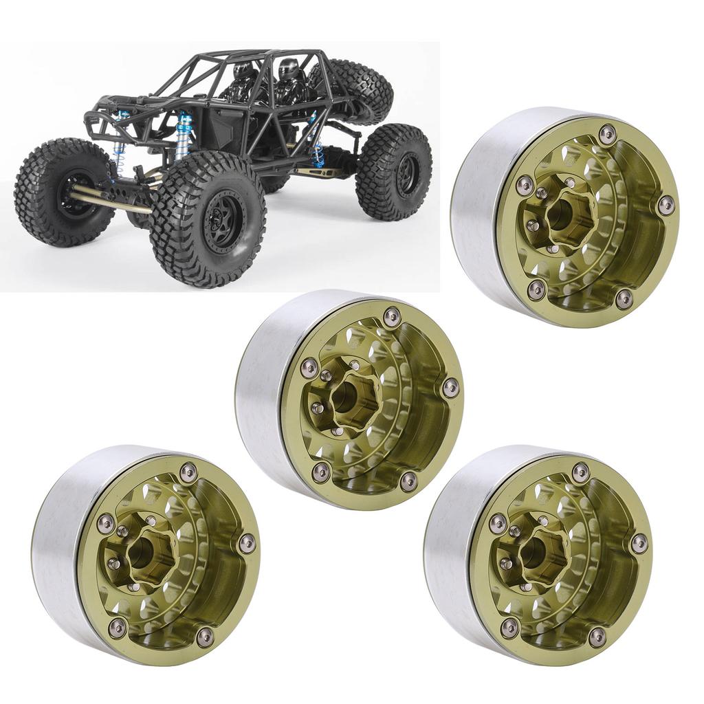 4pcs Beadlock RC Car Wheel Hub Set 1.9in Aluminum Alloy Tire   for 1Celsius10 1Celsius12 1Celsius14 Remote Control Cars