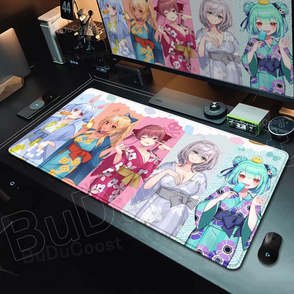New Mouse Pad Large Hololive Minato Aqua Inugami Korone Computer Office Game Rubber Anti-slip Gaming Keyboard Desk Pads Mousepad