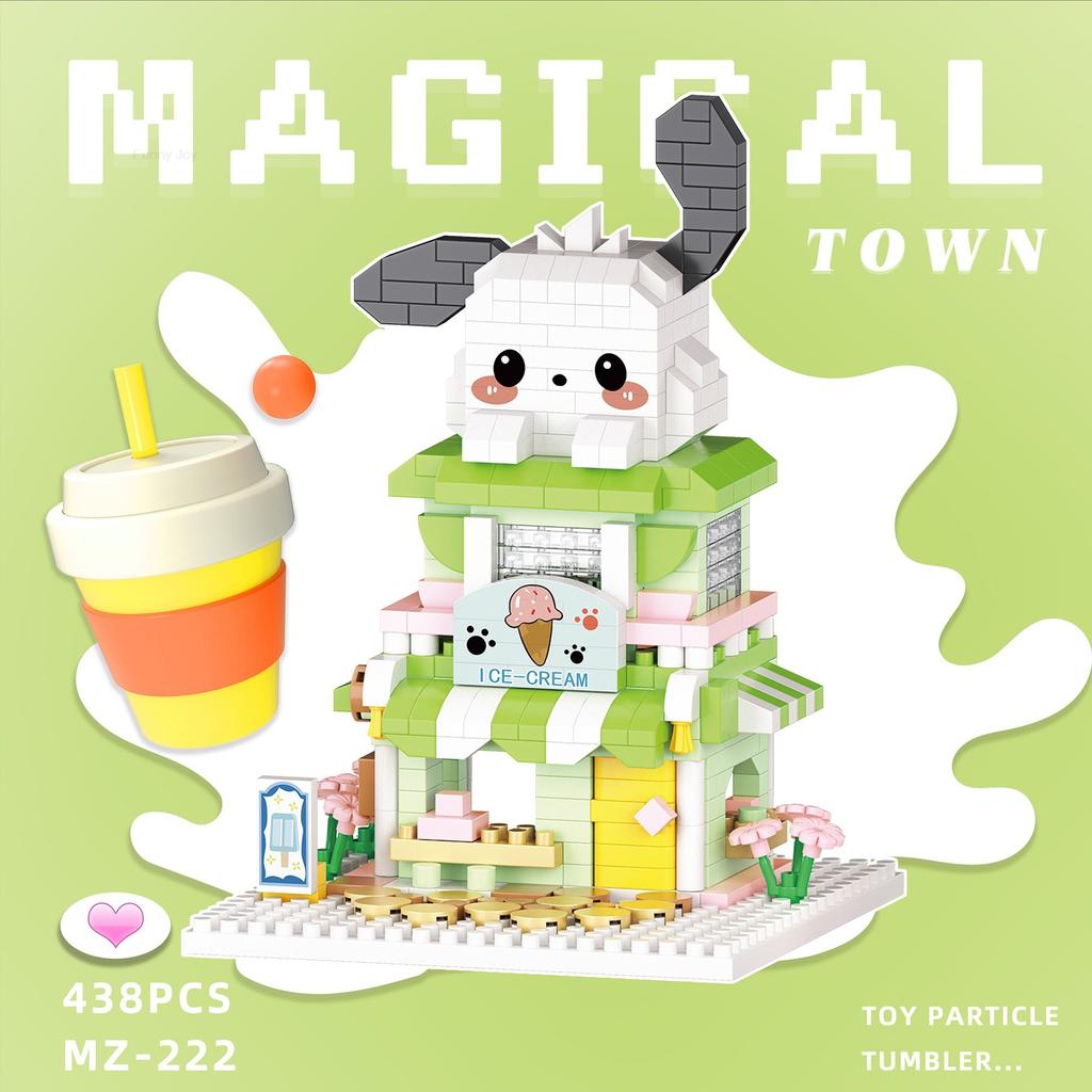 Cartoon Anime  Blocks Kuromi My Melody Cinnamoroll Mouse Building Blocks Doll Toy Kids Birthday Gift