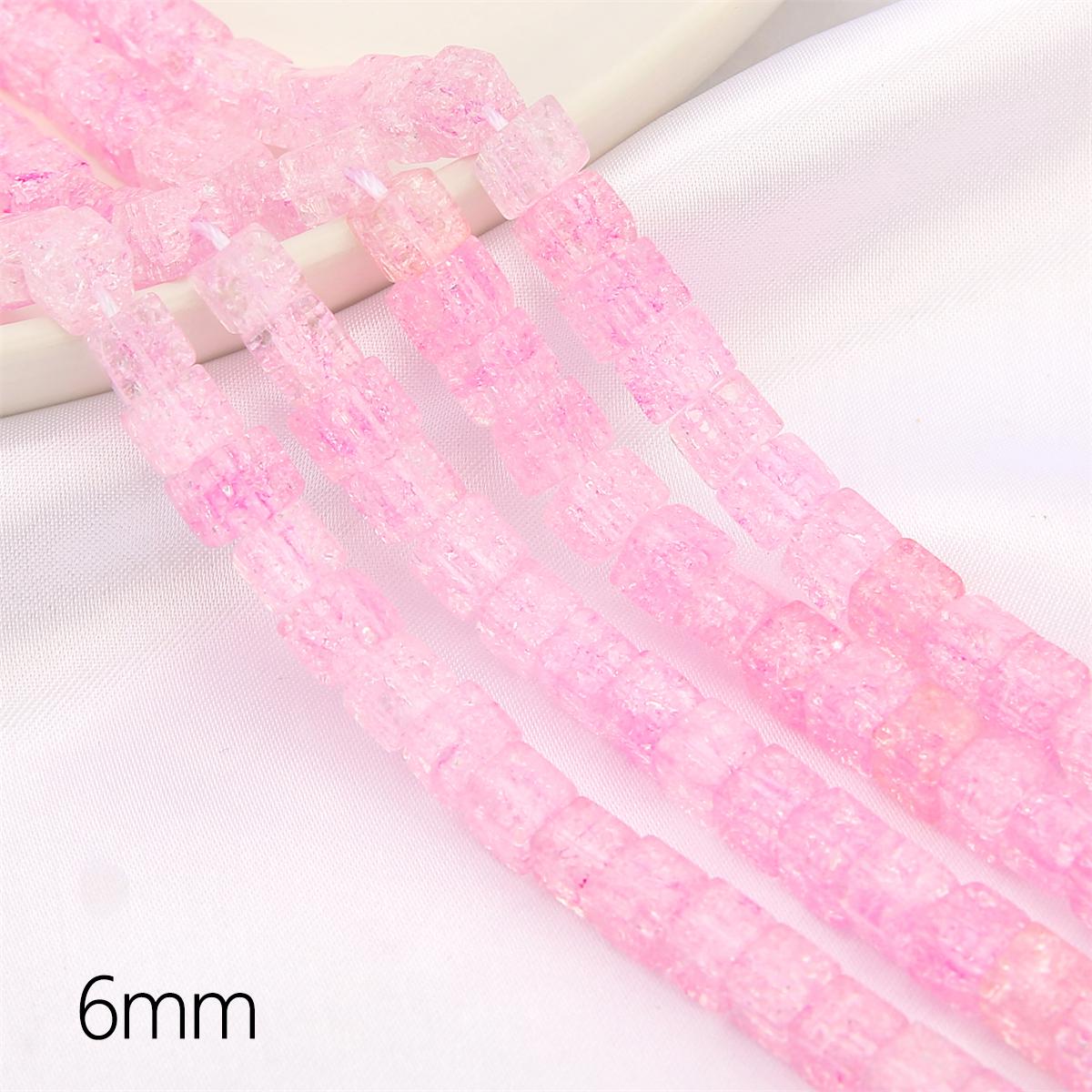 

59 шт. 6 мм квадратные бусины с треском стеклянные кубические бусины для изготовления ювелирных изделий DIY браслет фурнитура для ожерелья аксессуары