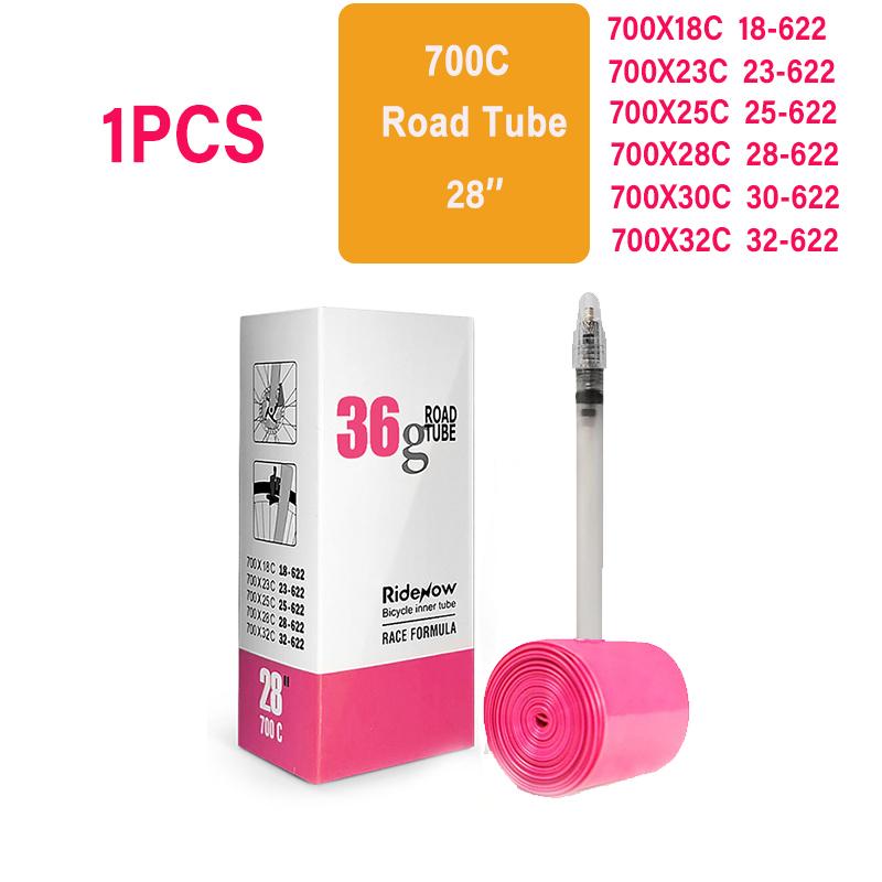 

RideNow Ultralight Bike Inner Tube 700c Шоссейный велосипед TPU Inner Tube 45 мм 65 мм 85 мм Французский клапан Велосипедные внутренние камеры 65mm with patch kit