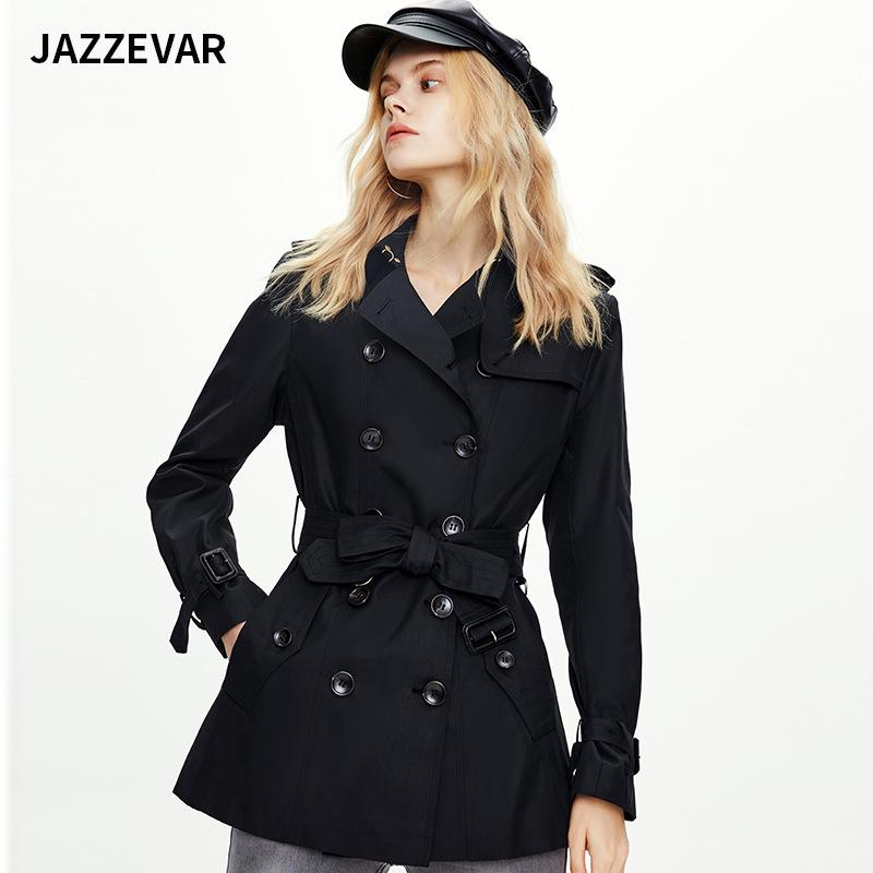 Feminine Slim Short Double Breasted Windbreaker Slim Jacket