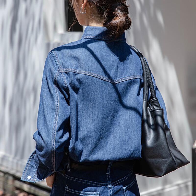 Women's Loose Casual Denim Long Sleeve Shirt