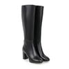 Stiefel Damen kniehoch Plateau Damen Leder Modisch Langer Schaft Blockabsatz Spitze Seite Reißverschluss Zapatos Para Mujer