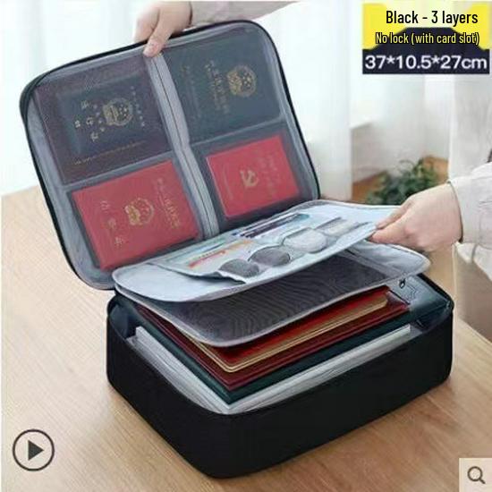 Duża torba do przechowywania dokumentów i paszportów z rejestrem gospodarstwa domowego i organizerem na certyfikaty