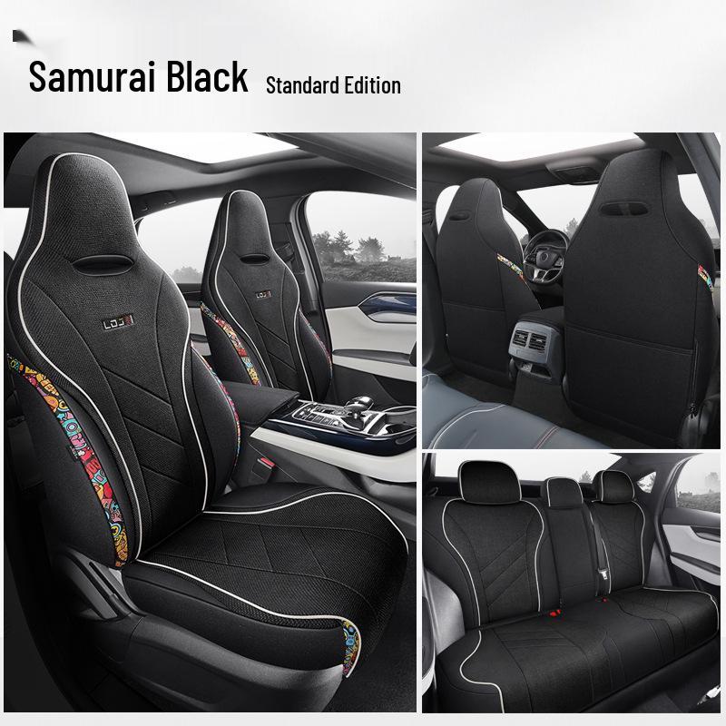 BYD Qin Plus All-Season Linen Cartoon Car Seat Cover