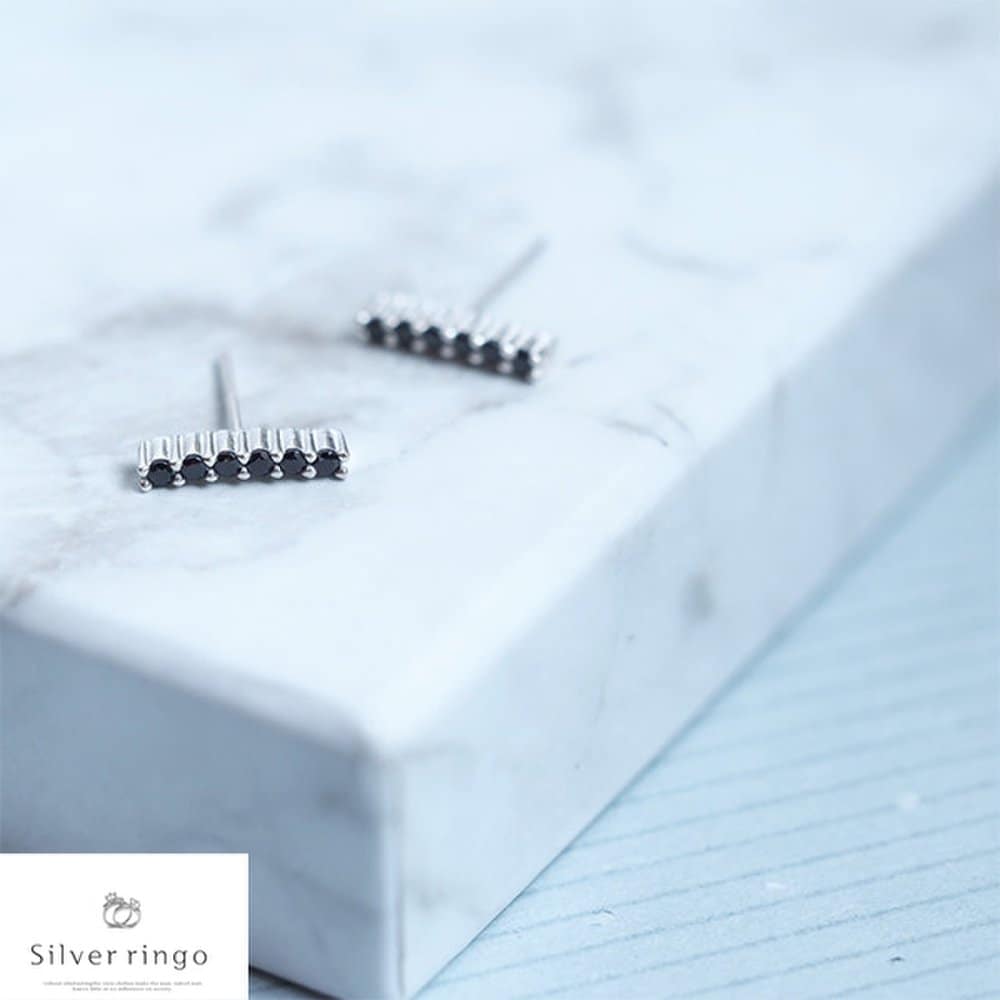 Silver 925 September Birthstone Earrings Black Pave E