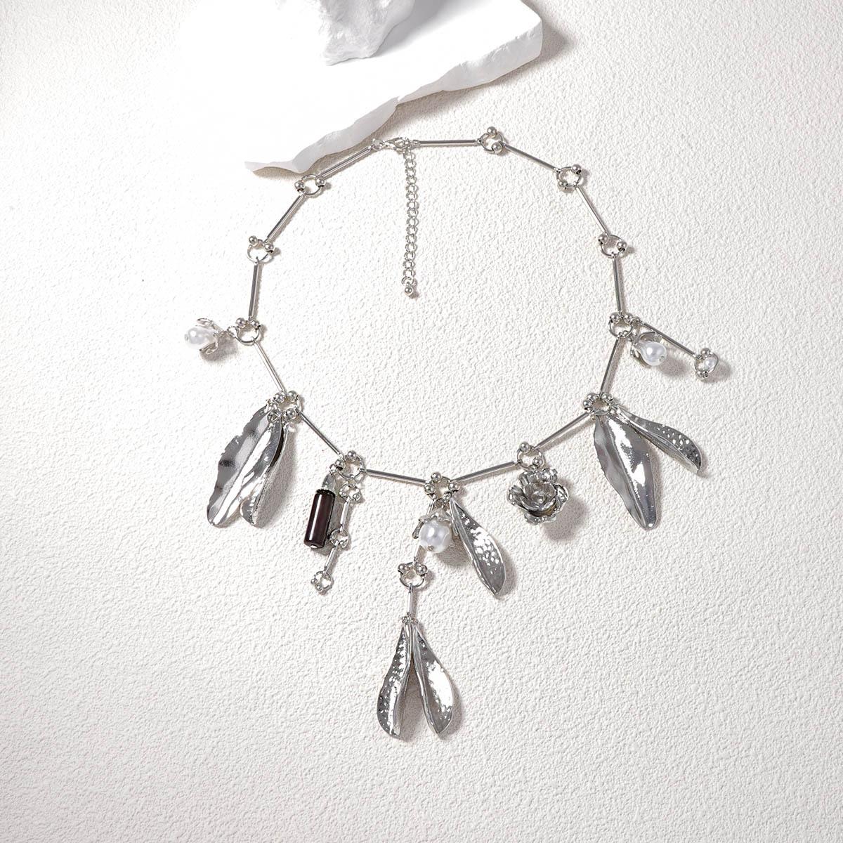 Изысканное новое персонализированное ретро многоэлементное сплавное подвеска-лист ожерелье повседневное преувеличенное