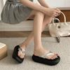 Fashion Versatile and Sweet Flip-flops for Women's Outer Wear Summer New Retro Non-slip Simple and Comfortable Flat-bottomed Cool Slippers