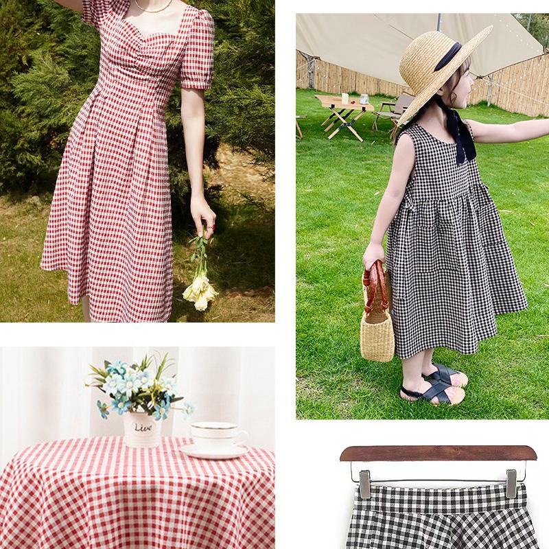 145x50cm Pure Cotton Plaid Fabric For Women's Dresses, Shirts, Tablecloths, Home Decoration Handmade DIY Fabric TJ7400