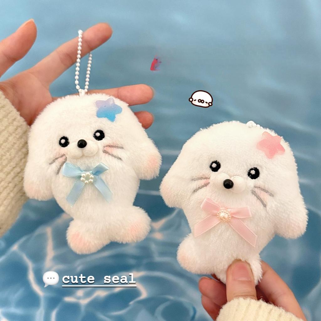 1/4 Pezzi Carino Peluche Foca Ciondolo Portachiavi Decorazione Carino Animale Domestico Ciondolo