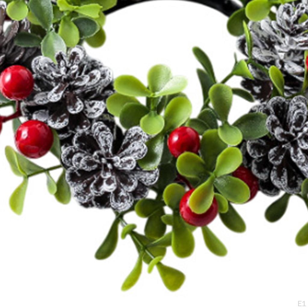 6.3inch Christmas Candle Wreath Reusable for Holiday Dining Multifunctional