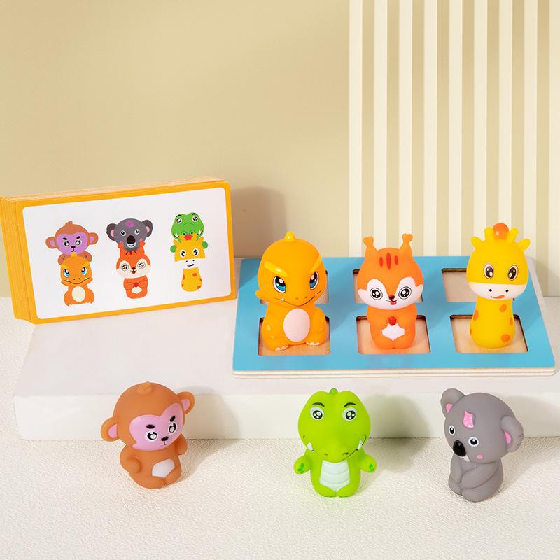 Children's Interactive Animal Park Queueing & Swapping Educational Blocks Tabletop Game