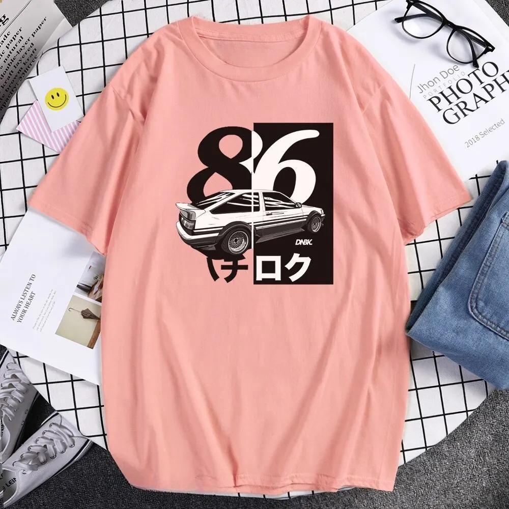 Summer Cool Short sleeved Tshirt Casual AE86 Initial D Homme Japanese Drift Anime Printed Womens Tshirt