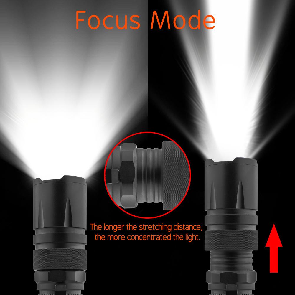 Powerful Flashlight Led Zoom Multiple Color Rechargable Battery With Glow Stick For Fishing Camping Party Work Emergency Light