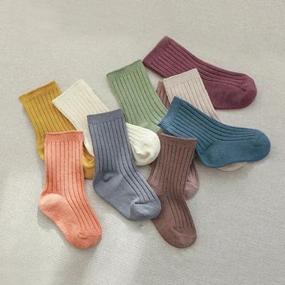 5Pairs Frühling Herbst Baumwolle Hause Sport Strümpfe Koreanischen Stil Nette Gestreifte Weiße Hohe Lange Socken für Baby Junge Mädchen zubehör